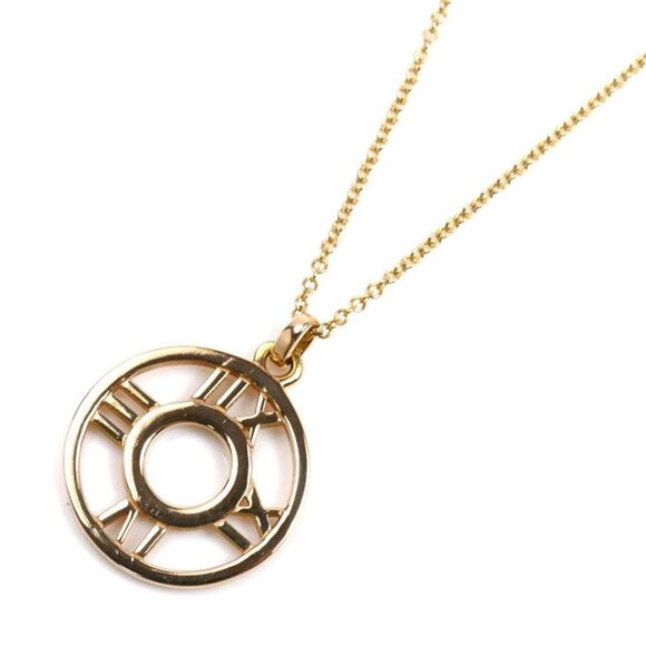 Pre Loved tiffany & co Atlas Pendant Roman Numerals Women Gold Necklaces - Picture 3 of 6